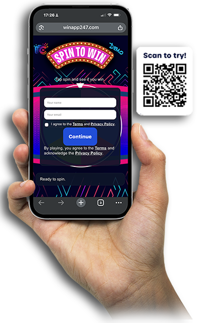 Spin to win marketing campaign example on mobile