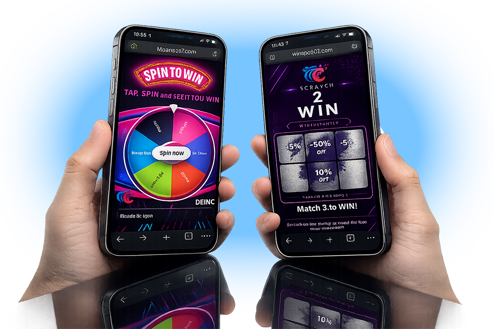 Spin to win promotional campaign mobile interface